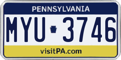 PA license plate MYU3746