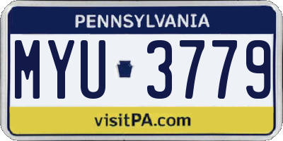 PA license plate MYU3779