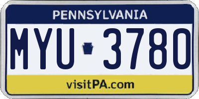 PA license plate MYU3780