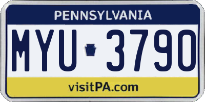 PA license plate MYU3790