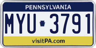 PA license plate MYU3791