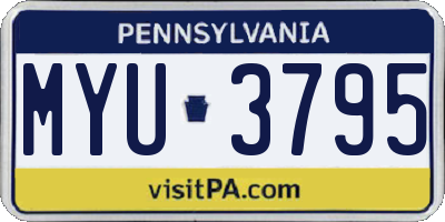 PA license plate MYU3795
