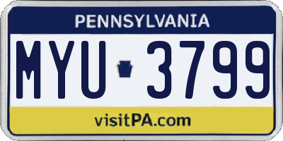 PA license plate MYU3799
