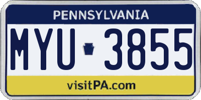 PA license plate MYU3855