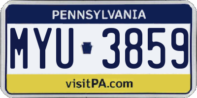 PA license plate MYU3859