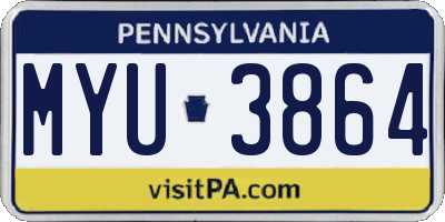 PA license plate MYU3864