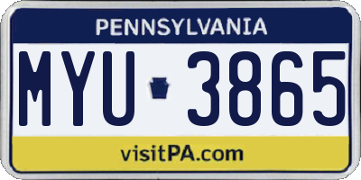 PA license plate MYU3865