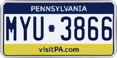 PA license plate MYU3866