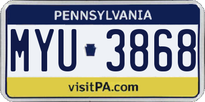 PA license plate MYU3868