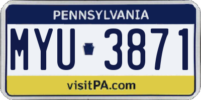 PA license plate MYU3871