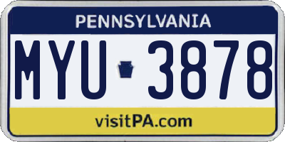 PA license plate MYU3878
