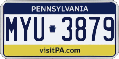 PA license plate MYU3879