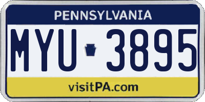 PA license plate MYU3895