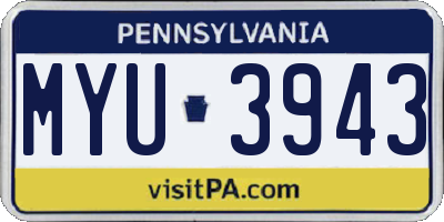 PA license plate MYU3943