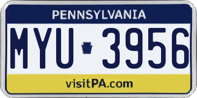 PA license plate MYU3956