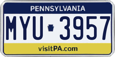 PA license plate MYU3957