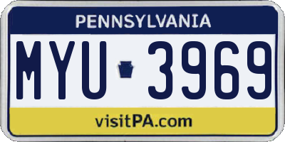 PA license plate MYU3969