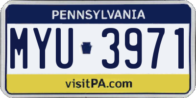 PA license plate MYU3971
