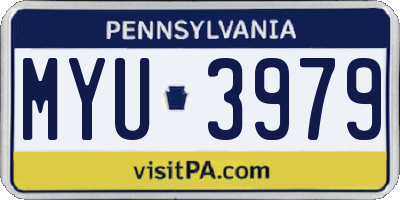 PA license plate MYU3979