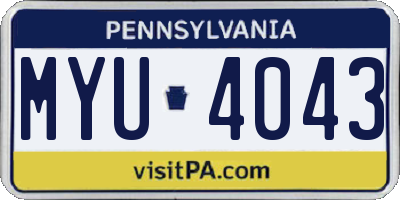 PA license plate MYU4043