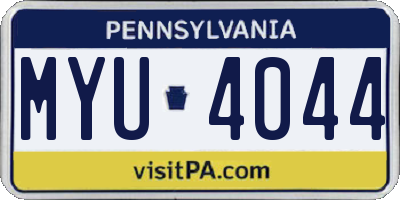 PA license plate MYU4044