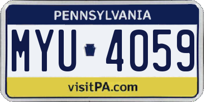PA license plate MYU4059