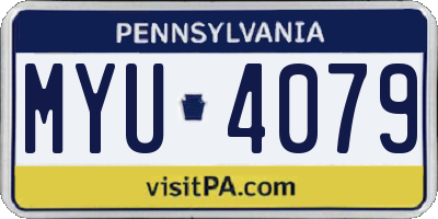 PA license plate MYU4079