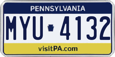 PA license plate MYU4132