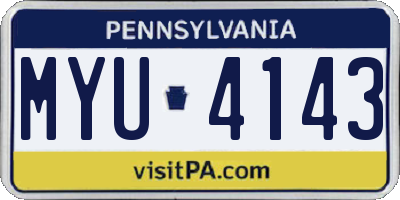 PA license plate MYU4143