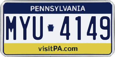 PA license plate MYU4149