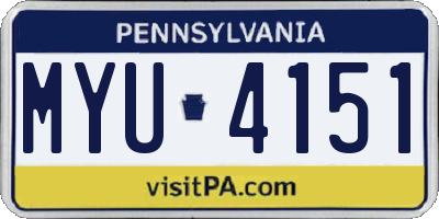 PA license plate MYU4151