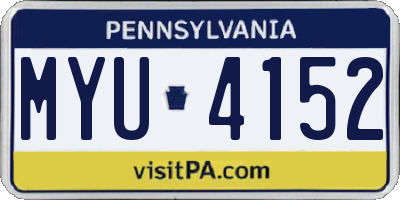 PA license plate MYU4152