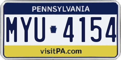 PA license plate MYU4154