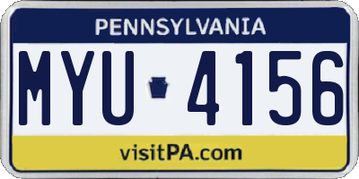 PA license plate MYU4156