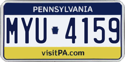 PA license plate MYU4159