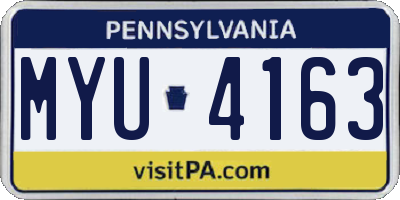 PA license plate MYU4163