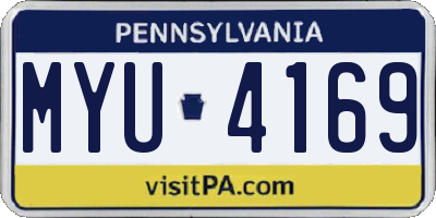 PA license plate MYU4169