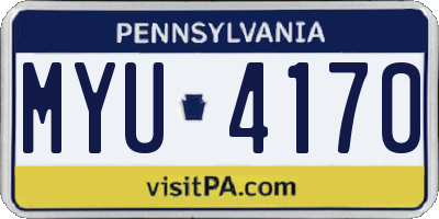 PA license plate MYU4170