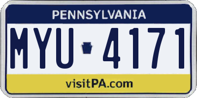 PA license plate MYU4171