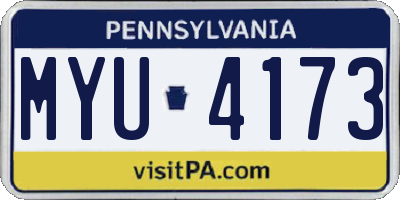 PA license plate MYU4173