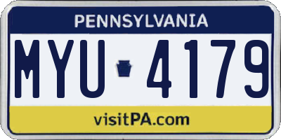 PA license plate MYU4179