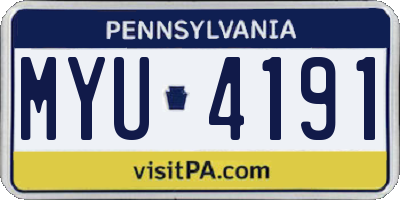 PA license plate MYU4191