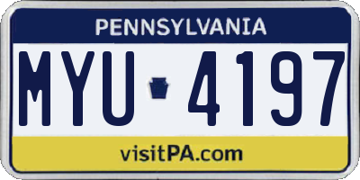 PA license plate MYU4197