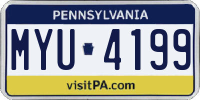 PA license plate MYU4199