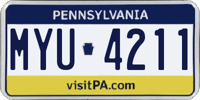 PA license plate MYU4211
