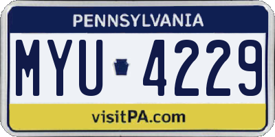 PA license plate MYU4229