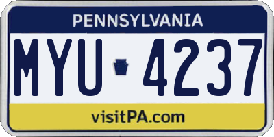 PA license plate MYU4237