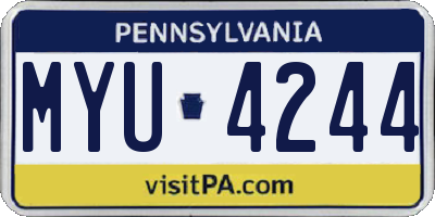 PA license plate MYU4244