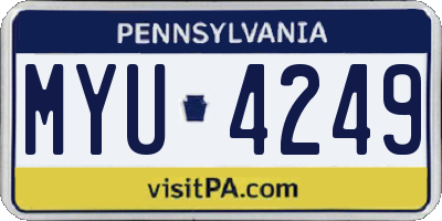 PA license plate MYU4249