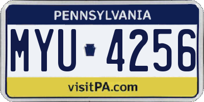 PA license plate MYU4256